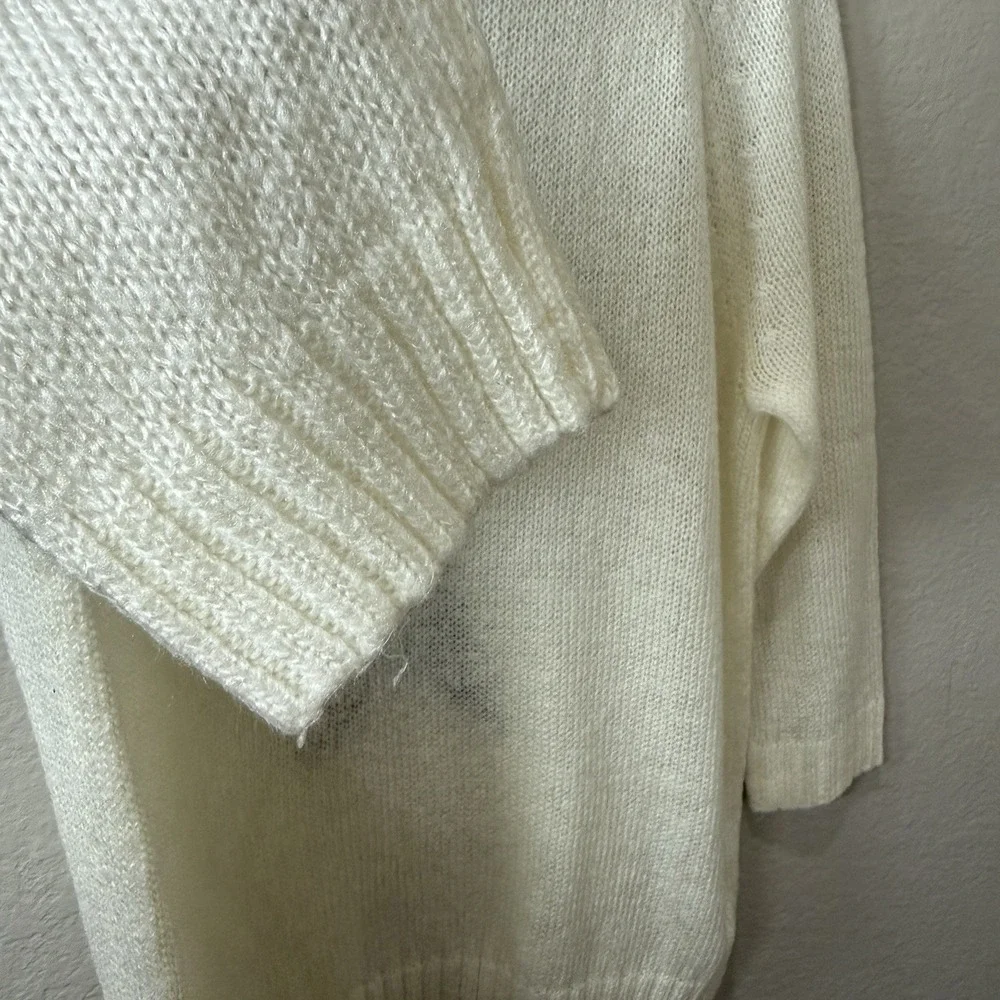 Wooden Ships Sweater Women S/M Cream Eiffel Tower Coastal Mohair Blend